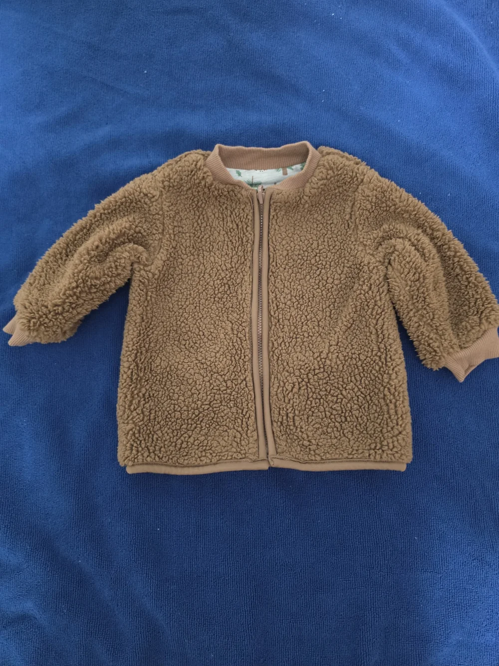 Woodland Animal Baby Jacket - Green & Brown Reversible 12-18 mos